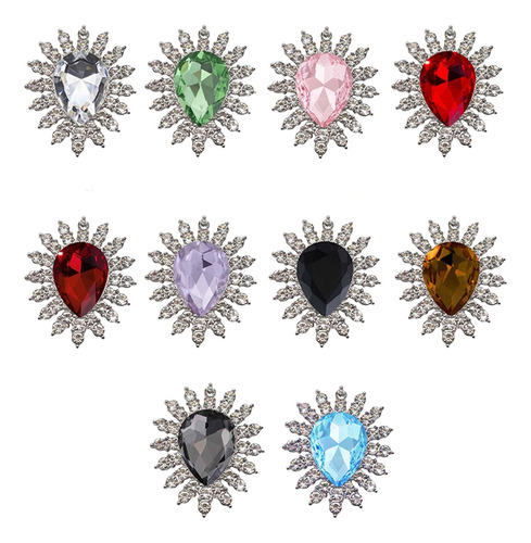 10x Botones De Diamantes De Imitación Adornos Cabello