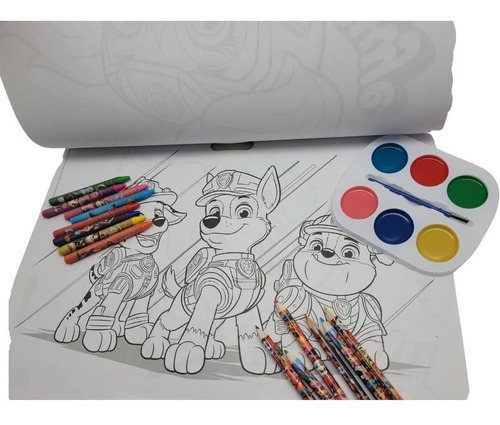 Imagen 2 de 7 de Set De Arte Grande Para Colorear Con Stickers Paw Patrol Ed