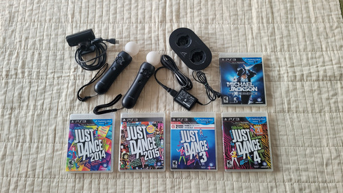 Playstation Move Ps3 Just Dance (câmera+2controles+5jogos) (Usado)