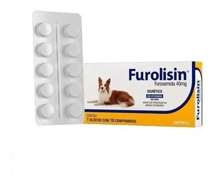 Furolisin 40mg Para Cães E Gatos Com 10 Comprimidos