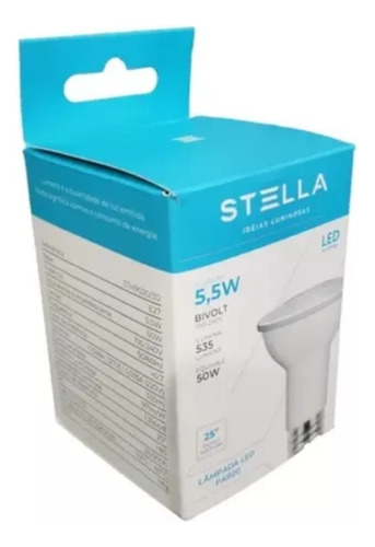 Kit 4x Lâmpada Par 20 Stella 5,5w Branco Frio Sth9020/65