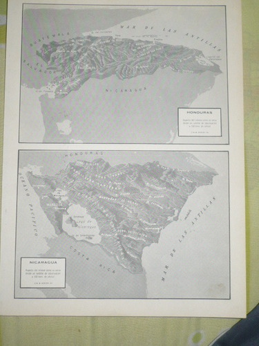 Mapa Antiguo De Honduras Y Nicaragua