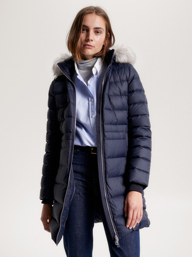 Parka Tyra Con Gorro Y Con Relleno Azul Tommy Hilfiger