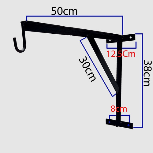 Imagen 7 de 10 de Soporte Pared + Cadena Bolsa Boxeo Hierro Reforzado Kick Pro