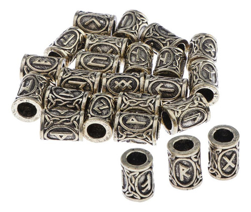 48x De Runas Barba Para El Cabello Pulseras Retro Colgantes