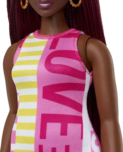 Boneca Barbie Fashionistas Plus Size Moderna Cabelo Rosa - Roupa