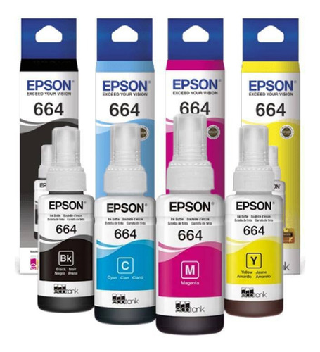 Tinta Epson 664 Pack De 4 Colores T664