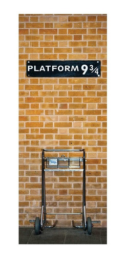Imagem 1 de 4 de Adesivo Para Porta Plataforma 9 3/4 Harry Potter Mod. 587
