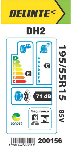 Kit de 2 pneus Delinte DH2 Eco P 195/55R15 85 (515Kg) V