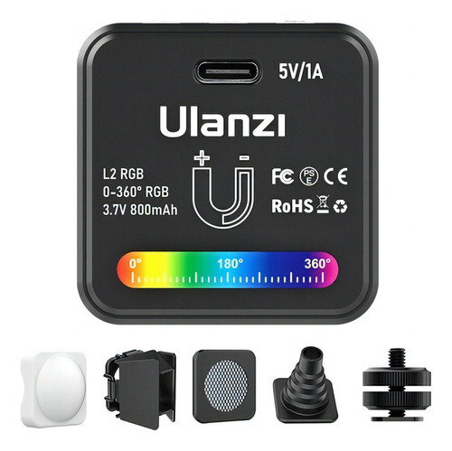 Luces LED Ulanzi L2 Rgb Cob, vídeos y fotos, cámara réflex digital, compacta, color marco RGB, color negro, voltaje 110 V/220 V