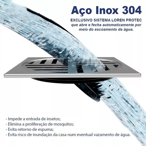 Ralo Grelha Inox 150 Mm Com Fechamento Automatico Lorenzetti