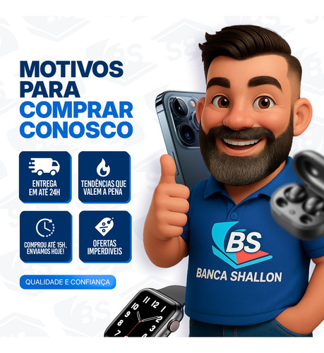 Fone Tws Kimaster 5.3 Branco Sem Fio Com Case Magnético