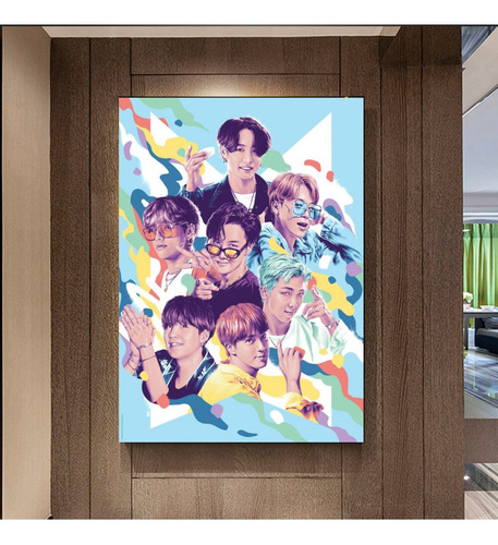 Cuadro Decorativo Bts Grupo De Musica Kpop Diseño Unico Arte