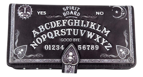 Billetera Negra 3d Ouija Board Espiritual Wiccan Gótico Rega