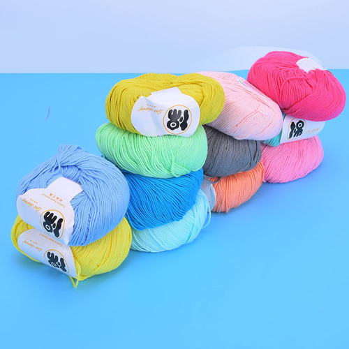 Hilo De Algodón De 12 Colores Para Tejer A Ganchillo, Suave
