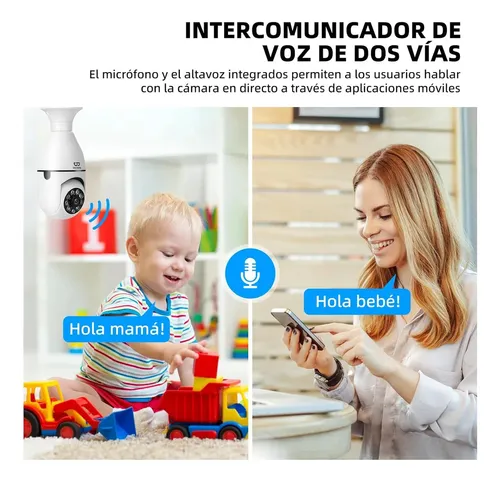 Cámara De Seguridad Wifi 1080p Con Lámpara Y Visión Nocturna Giro De 360 Para Mayor Cobertura De Alta Calidad Everest
