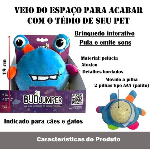 Brinquedo Interativo Bud Jumper Cachorro E Gato Pula Sonoro