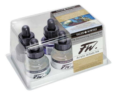 Set 6 Tinta Acrílica Líquida Fw Artist Daler Rowney 29.5ml