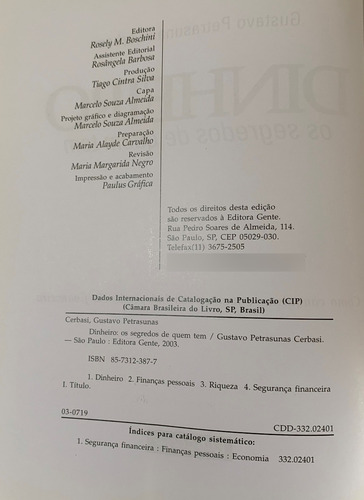 Livro Dinheiro Os Segredos De Quem Tem - Gustavo Cerbasi (Usado)