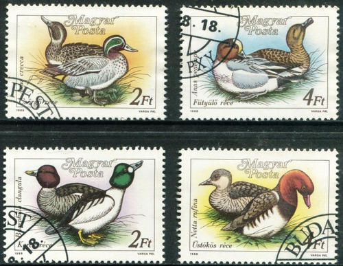 4 Selos Da Hungria - Fauna Aves Selvagens Marrecos - L.3325