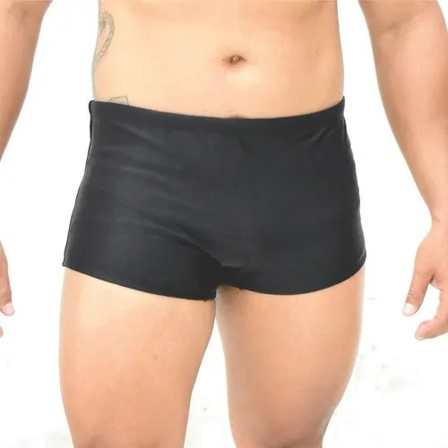 Sungão Boxer Plus Size Lisa Preta Proteção Uv50+ 