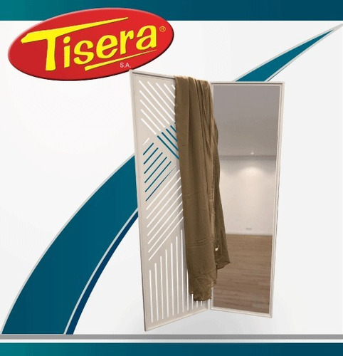 Imagen 3 de 6 de Biombo Metalico Blanco Divisor Ambientes Espejo Tisera Bio-1
