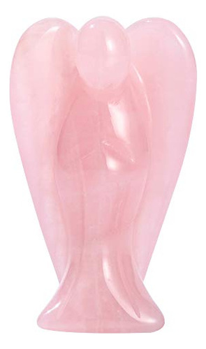 Figura De Ángel De Cristal De Cuarzo Rosa, Estatua De Ángel