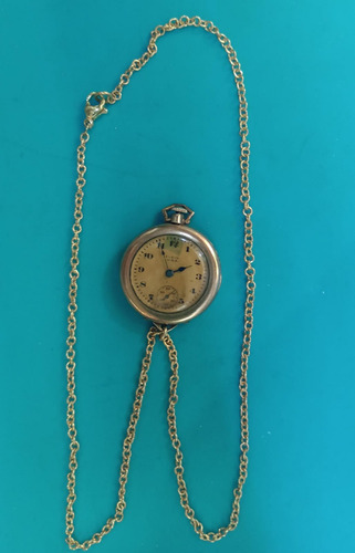 Reloj Dama Con Cadena De Colgar Elgin Star U.s.a. Vintage 