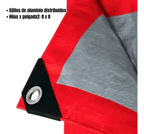 Imagen 3 de 3 de Lona De Polietileno Roja De 3 M X 4 Doble Recubrimiento