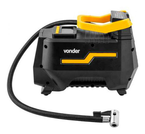 Compressor de ar mini elétrico portátil Vonder CAV 150 120W 12V/127V/220V preto/amarelo