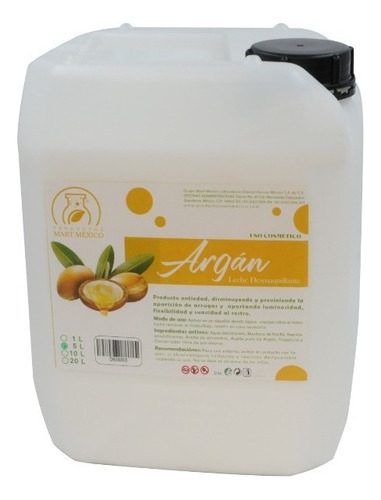 Leche Desmaquillante Con Aceite De Argán 5 Litro.