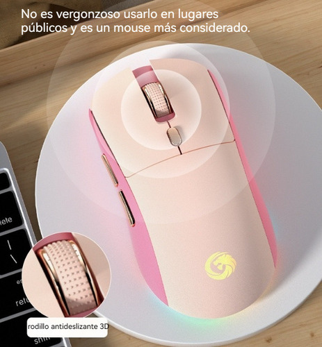 . Type-c Recargable Silencioso Inalámbrico Bluetooth Mouse