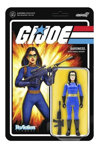 Figura de reacción Super7 multicolor de G.i. Joe Baroness Wave 1a