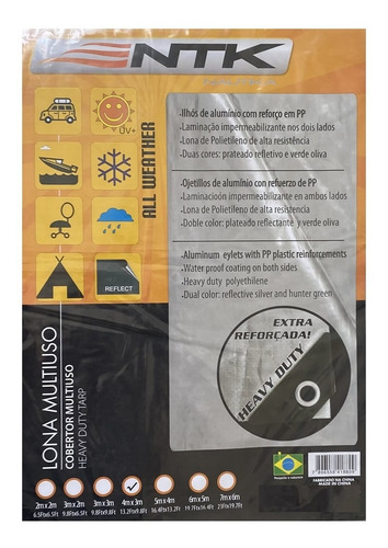 Imagem 3 de 5 de Capa Lona Impermeável Multiuso Reforçada 4x3m Nautika Com Nf