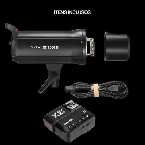 Flash Godox Sk400ii V 400w + Rádio Flash Ttl Para Canon