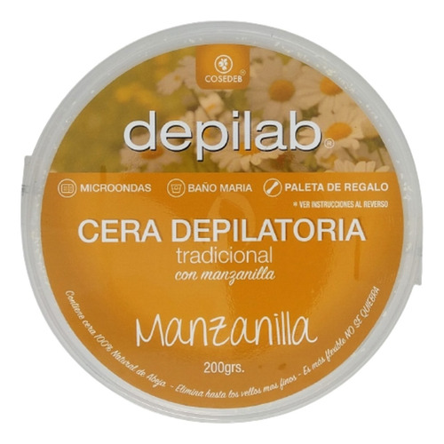 Pote Cera Depilatoria 200 Grs 100% Natural Para Microondas