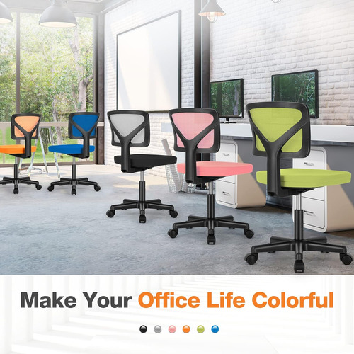 Silla De Computadora Pequeña Sin Brazos, Ergonómica R...