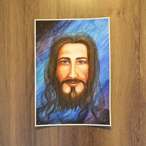 Imagem 7 de 7 de Pintura Em Aquarela Jesus Cósmico