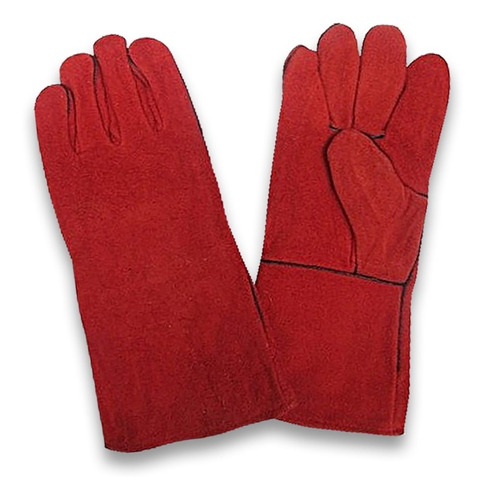 Pack 10 Guantes Para Soldar Descarne Rojo Estandar