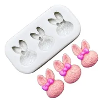 Comprar Molde Silicona Conejito Cabeza Conejito Pascua Fondant 