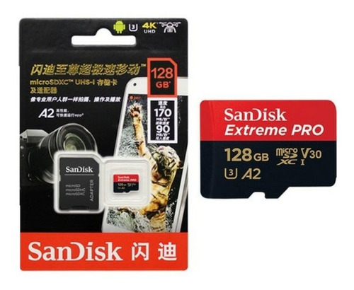 Cartão De Memória Sandisk Sdsqxcy-128g-gn6ma Extreme Pro 128