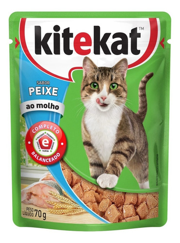 Caixa Alimento Úmido Kitekat Peixe Ao Molho Ração De Gato