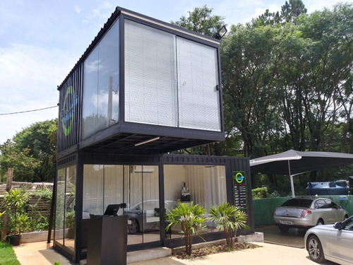 Container Escritório Mercado 2 Andares 6mx2,4m Escada E Deck
