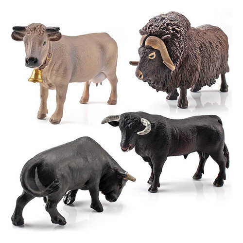 Juego De 4 Piezas, Figuras De Animales De Granja, Juguetes P