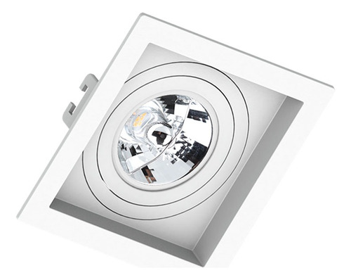 Kit 6 Spot Embutir Ar70 Gu10 + Lâmpadas Led Ar70 Inclusas Estrutura Branco/4000k 127/220V
