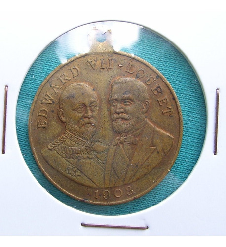 1903 King Edward Vii Medalla Conm. Inglaterra Antigua