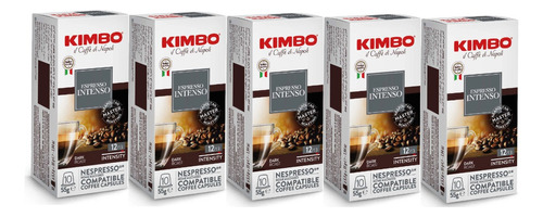 50 Cápsulas Kimbo Espresso Intenso 5x10 Compatibles 