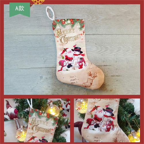 Calcetines Navideños Con Colgante En V, Artículos Decorativo
