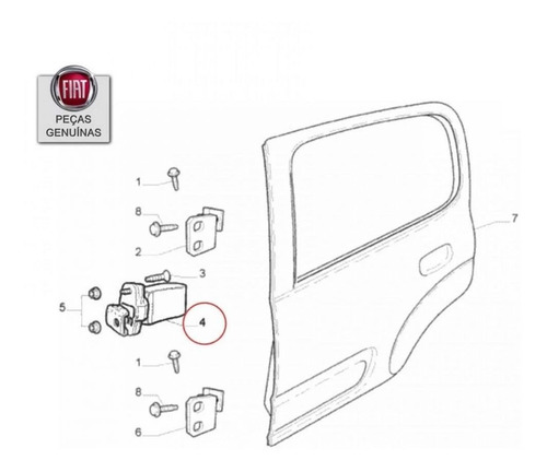 2 Limitador Porta Traseiro Uno Novo 2011... 51836108