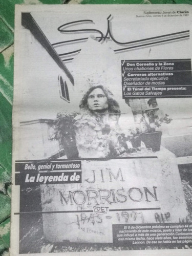 Suplemento * Si De Clarin * Jim Morrison - Año 1987